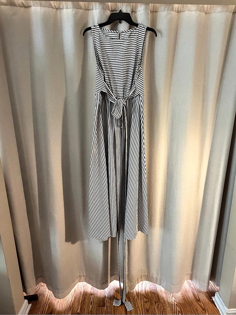 Striped Midi Dress in Black & White Like New